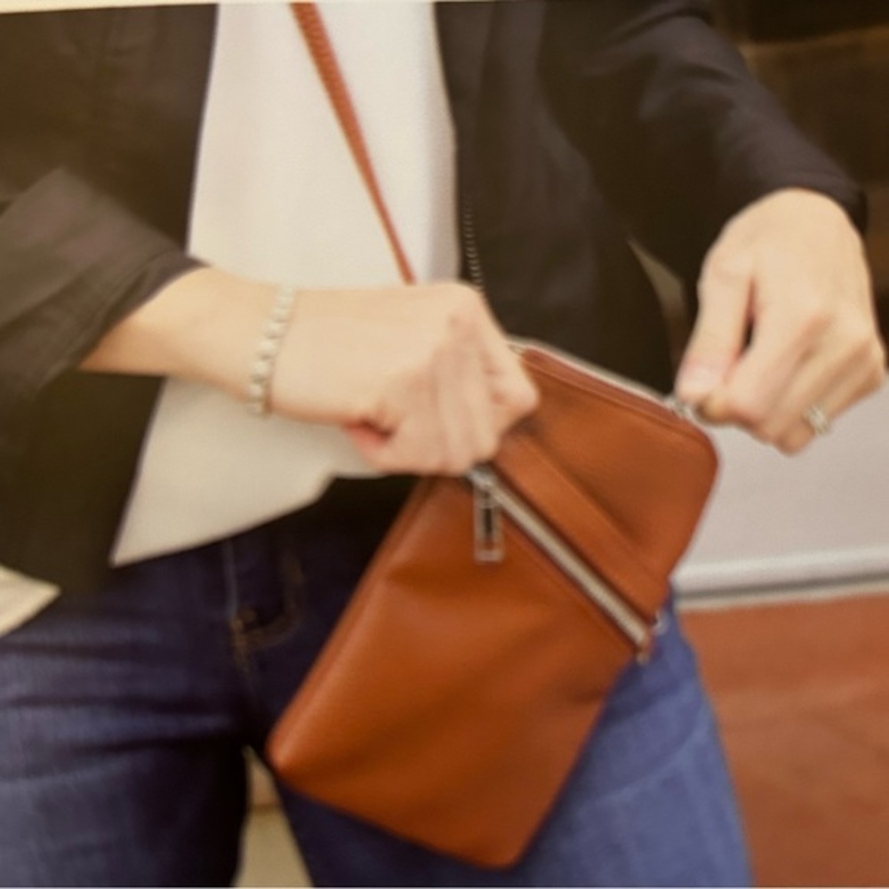 NWT K Carroll Brown Vegan  Crossbody Bag